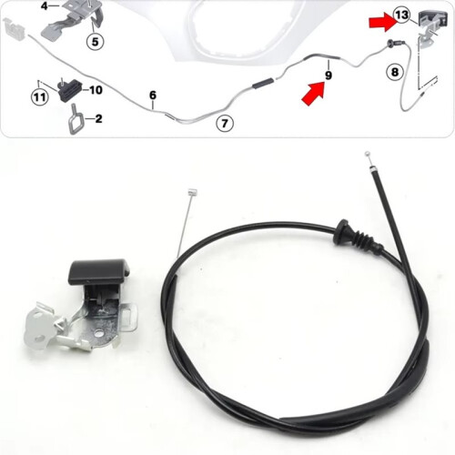 Car Rear Engine Hood Lock Release Pull Handle Cable for  Countryman R60 2009-2016 PACEMAN R61 2011-2015 2