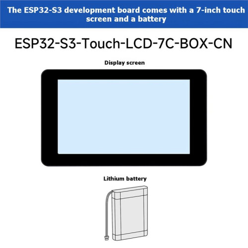 ESP32-S3 7 Inch Touch LCD Development Board IPS Display 5-Point Touch Voice AI  Screen with Battery 2