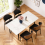 (160CM, White) 160cm Modern Sintered Stone Dining 2