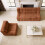 Orange Modular Armless Sofa Chair 92cm 4
