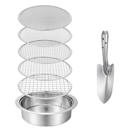 Ensemble de tamis de jardin polyvalent, Texture métallique pour