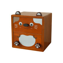 Boîte de rangement en bois de bande-Couleur ancienne claire