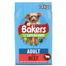 BAKERS Adult Dry Dog Food - Beef & Veg with Spirulina & Spinach 14KG