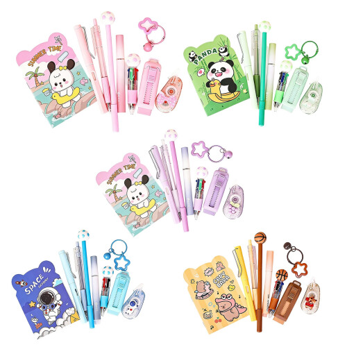 Stylish 9 In 1 School Accessories Bundle Perfect For-Brown 2