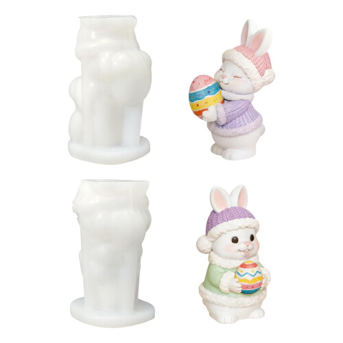 Easter Eggs Rabbit Candle Silicone Mould for Candle Soap-B 1
