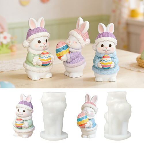 Easter Eggs Rabbit Candle Silicone Mould for Candle Soap-B 2