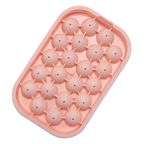 Eisformkugeln aus Silikon mit Deckel Pink