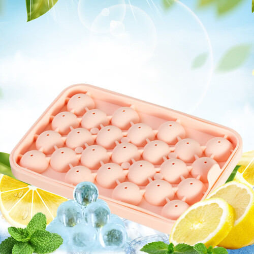 Eisformkugeln aus Silikon mit Deckel Pink 1