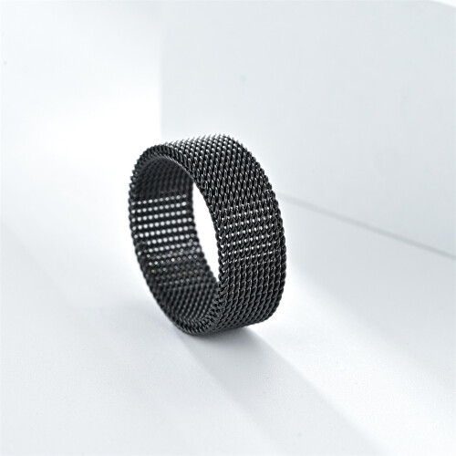 Flexibler Mesh-Ring aus Edelstahl Black 2