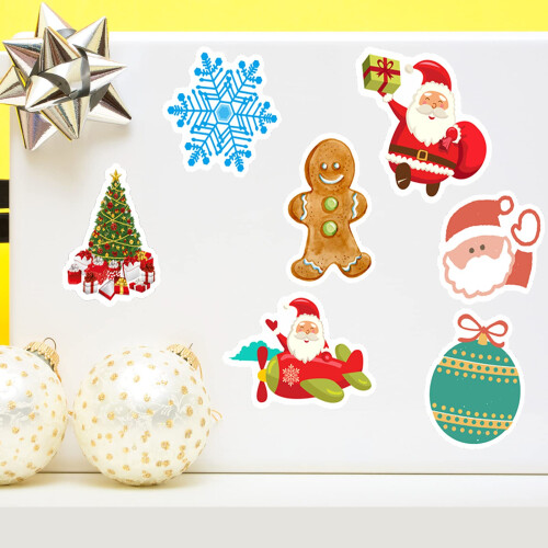 Weihnachtsaufkleber 100 Stück MultiColor 1