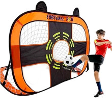 Platzsparendes, Biegsames Fußballtornetz für Indoor-/Outdoor-Training - Schnellaufbau-Trainings-Fußballtor-Set, Orange