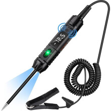 Lampe de Test Automobile Numérique LED Avancée 3-72V, Testeur de Circuit avec Fil Prolongé et Sonde en Acier Inoxydable