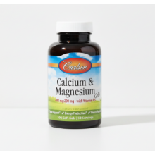 Carlson, Calcium & Magnesium Gels mit Vitamin D3, 100 Weichgelenkte Kapseln