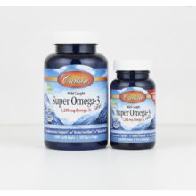 Carlson Labs Wild Caught Super Omega-3 Gems – 1,200 mg EPA/DHA, 130 Softgels