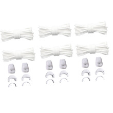 3Pairs Elastic Shoelaces with Cord Lock Fasteners-White