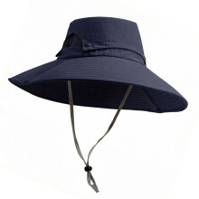 Sun Protection Wide Brims Bucket Hat For Men-Navy blue