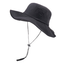 Large Brims Fisherman Hat Sun Protection Quick Dry Nylon-Black