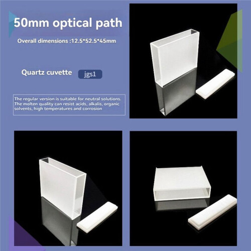 Quartz Glass UV Spectrophotometer Cuvette, 30mm Optical Path, 10.5ml,2 Pcs/Box 50mm 1