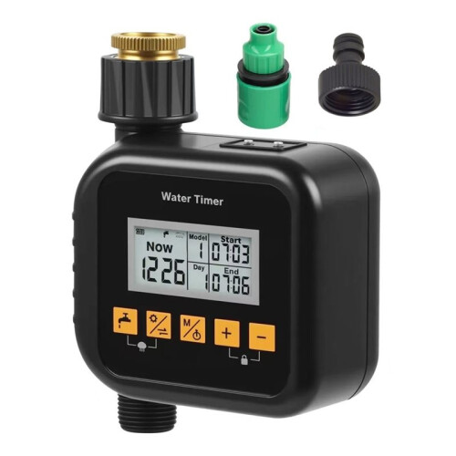 Sprinkler Timer with Quick-Connect Fitting for Outdoor Irrigation Garden Irriration System Controller with Rain Sensing