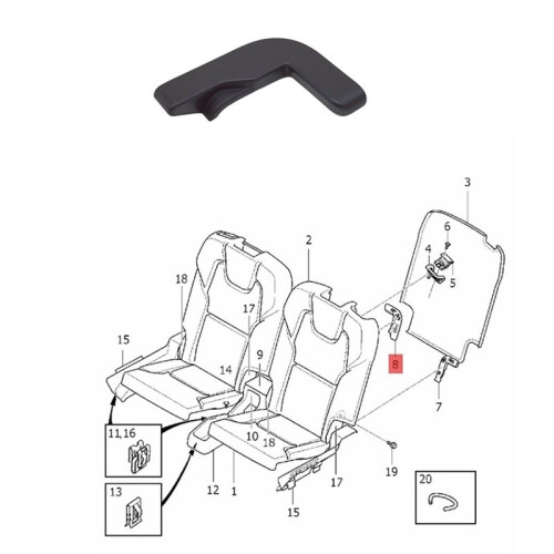 39827910 Car Rear  Back Panel Upper Cover for  XC90 MK2 2016-2019 Right 2