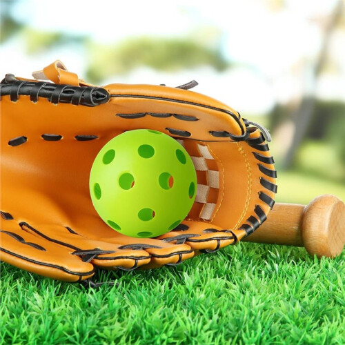 12 Pack Plastic Baseballs with Drawstring Bag for Indoor Outdoor Training