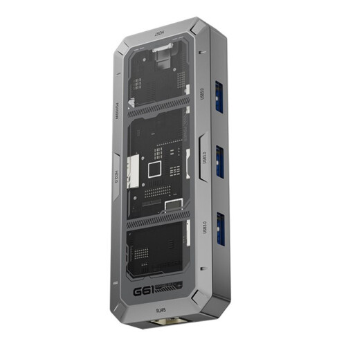 6 in 1 Visual Type-C Docking Station  Screen Display Type-C to HDMI2.0-Compatible USB3.0 HUB PD100W Adapter