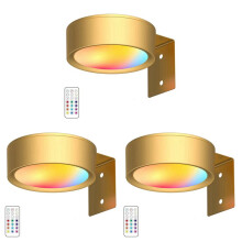 3X Luzes de LED para Exibição de Arte, Operadas Por Bateria, Reguláveis, Holofotes para Pinturas, 13 Modos de Iluminação para Pinturas, Douradas