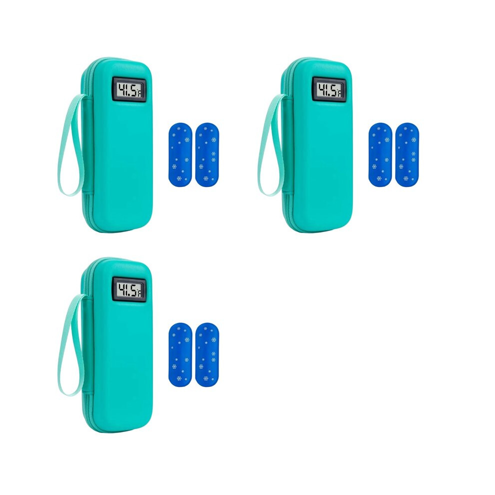 3X Insulin Cooler Travel Case with Temperature Display Waterproof Insulin Pen Cooler Bag Organizer Bag for Diabetics