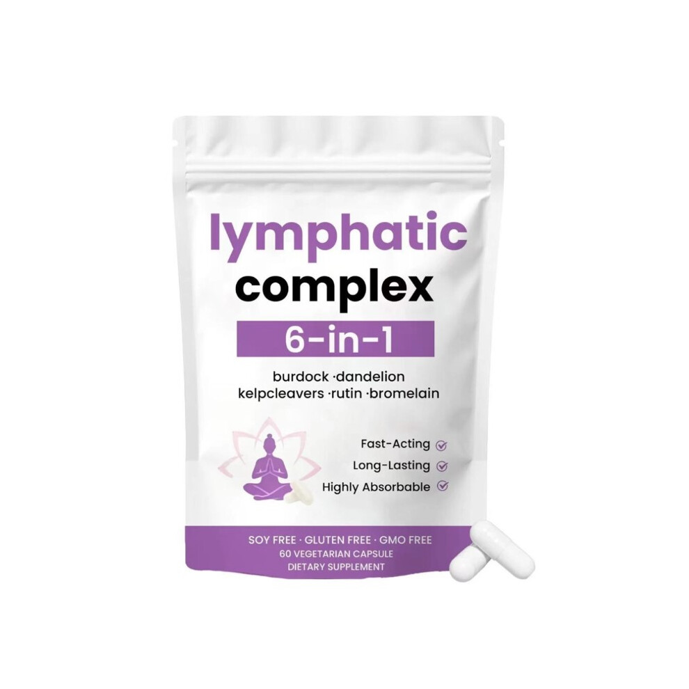 (3PCS) 6-in-1 Lymphatic Complex Drainage Supplement Dandelion Burdock Bromelain Kelp