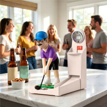 Golfer Figurine Bierflaschenöffner mit Kapselsammler Slot Flaschenverschluss Heimbar Dekor Liebhaber Geschenk Küchen Gadget