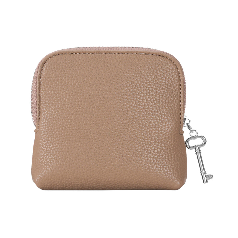 Compact Accessory Holder Jewelry Case Smooth PU Storage-Khaki