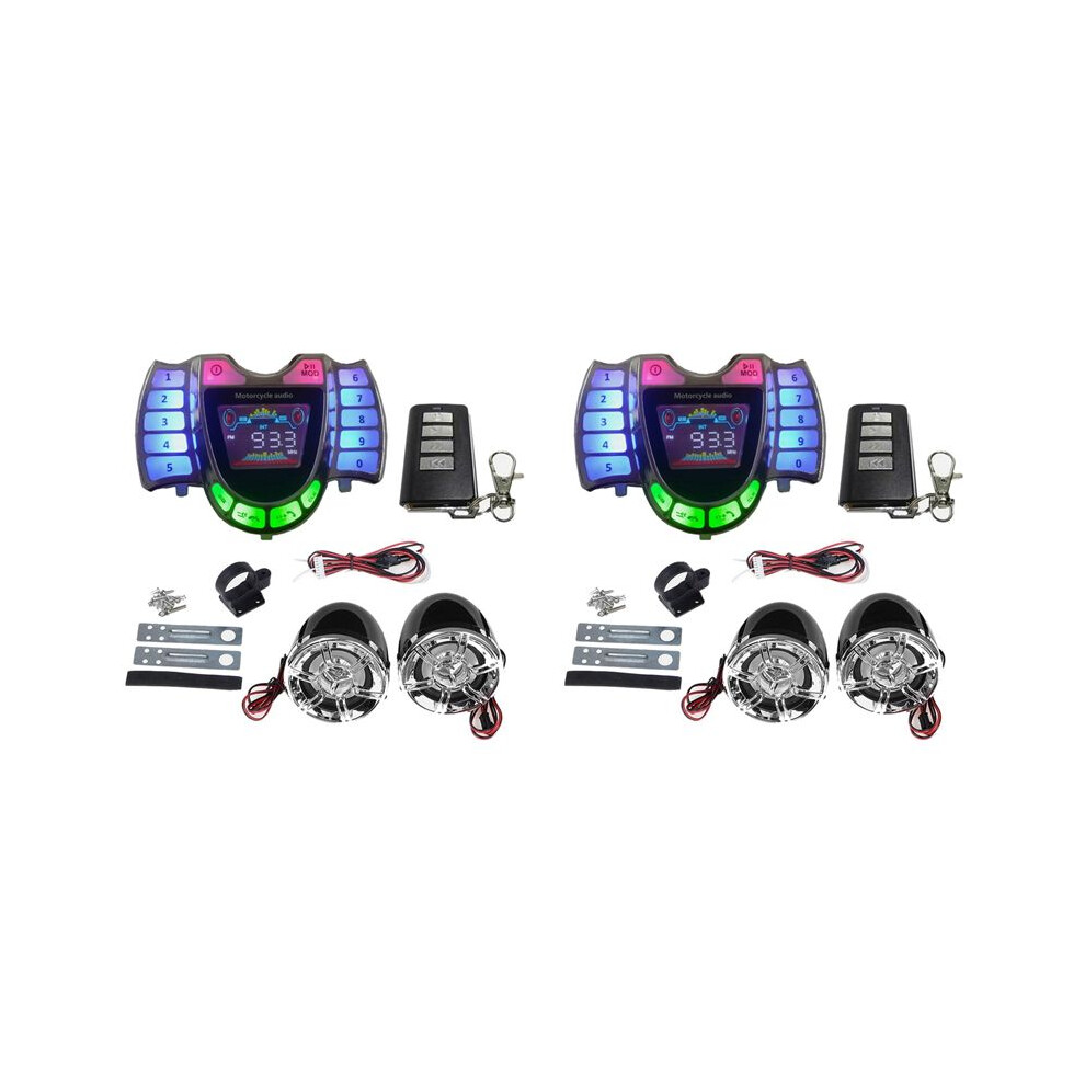 4X Motorcycle Stereo Speakers Wireless Mp3 Player Waterproof Fm Audio For Motor Scooter Bike Atv Utv 6032856686033