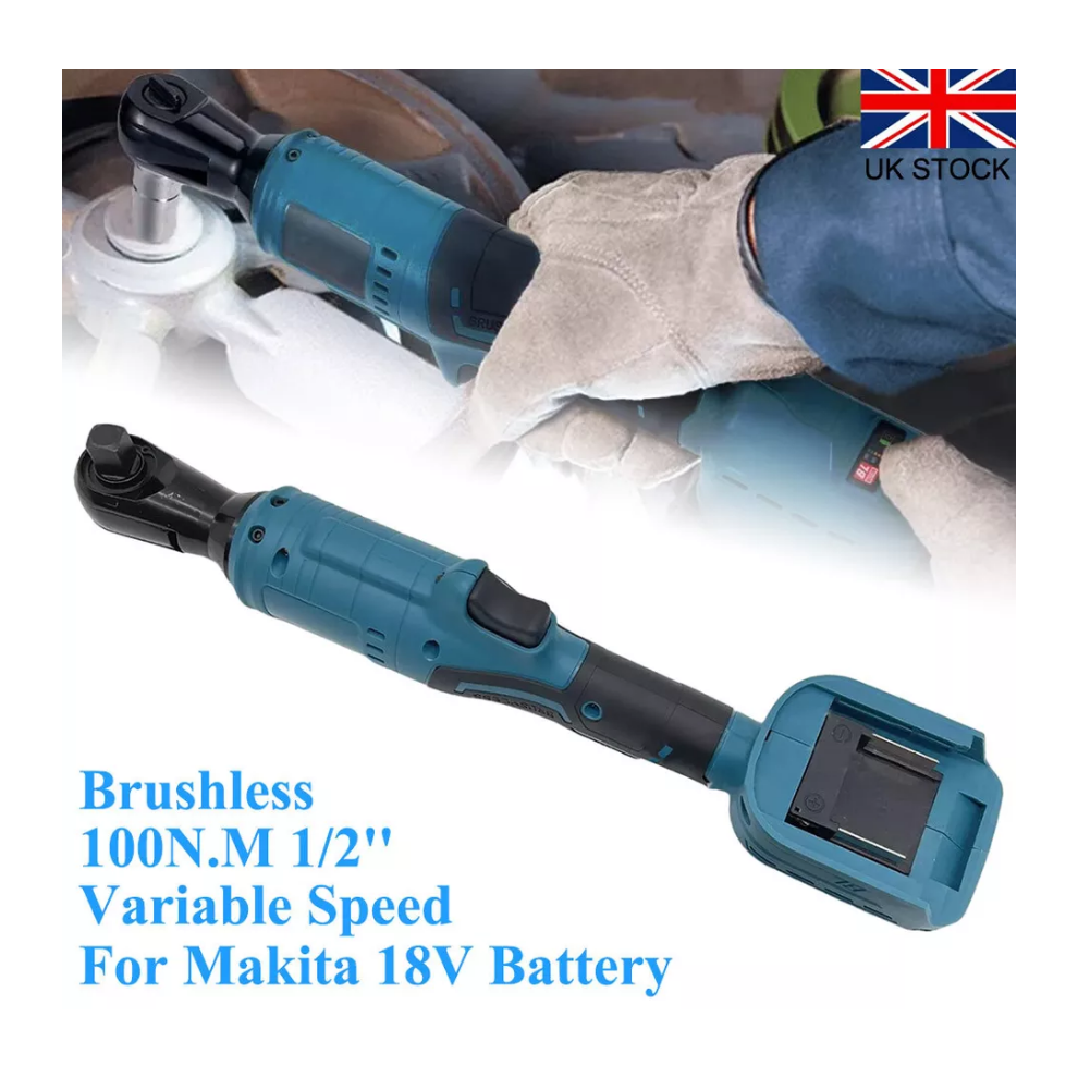 Electric Cordless Ratchet Wrench 130Nm 1/2In Right Angle For Makita 18V Battery 6951617015373
