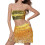 Ensemble bustier élastique et jupe à franges fluide pour les-Or 1