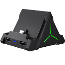 TV Dock Station for /OLED, 4K -Compatible/USB C/USB 3.0 , LED Atmosphere Light, Holds 4 Game Slots