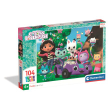 Puzzle da 104 pezzi. Super colorato. La casa delle bambole di Gabby.