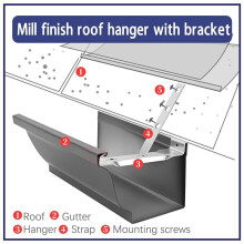 30 Pcs 5inch Aluminum Roof Gutter Hangers 5inch Gutter Clips with Straps for Eavesless Fixing Aluminum and Steel Gutters