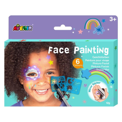 Gesichtsbemalung. Regenbogen. 6 Farben