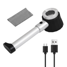 Loupe grossissante 30x avec règle, éclairage LED gradué, loupe de bijoutier, loupe UV pour la dermatologie et l'examen de la peau