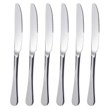Ensemble de 6 couteaux de table, couteaux de 23 cm en acier inoxydable, couverts polis, compatibles lave-vaisselle