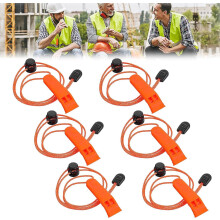 Lot de 6 sifflets d'urgence avec cordon, sifflets de signalisation puissants pour le camping, la randonnée, la chasse, la navigation de plai