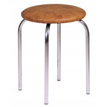 Chaise de cuisine, tabouret en métal, cuir écologique noyer FURNITEX