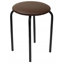 Tabouret Furnitex avec revêtement en similicuir marron et structure en métal noir