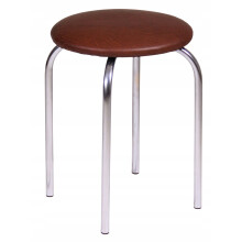 Chaise de cuisine Furnitex en cuir écologique marron foncé avec pieds en métal