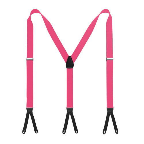 Comfortable Adjustable Length Suspenders Unique Y Shape-Pink