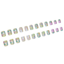Festive Easter Themed Flowers Bunnies Eggs Design French Nail