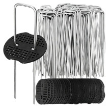 U-Type Garden Staples for Sod, Lawns, and Landscaping - Galvanized Heavy-Duty Fence Tubing Stakes