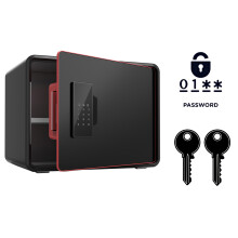 Coffre-fort blindé pour la maison avec serrure électronique et clé 25x35x26 cm noir — coffre fort securise
