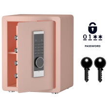 Gepanzerter Haustresor mit elektronischem Schloss und Schlüssel 45x38x32 cm Pink — geldkassette, dokumententresor, schmucktresor