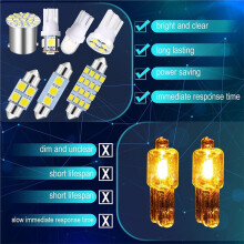 70 Pcs Interior Lights LED Car Bulb Kit Set Dome Light 31 36 41 mm 12v De3175 for Read Door Trunk Glove Box License
